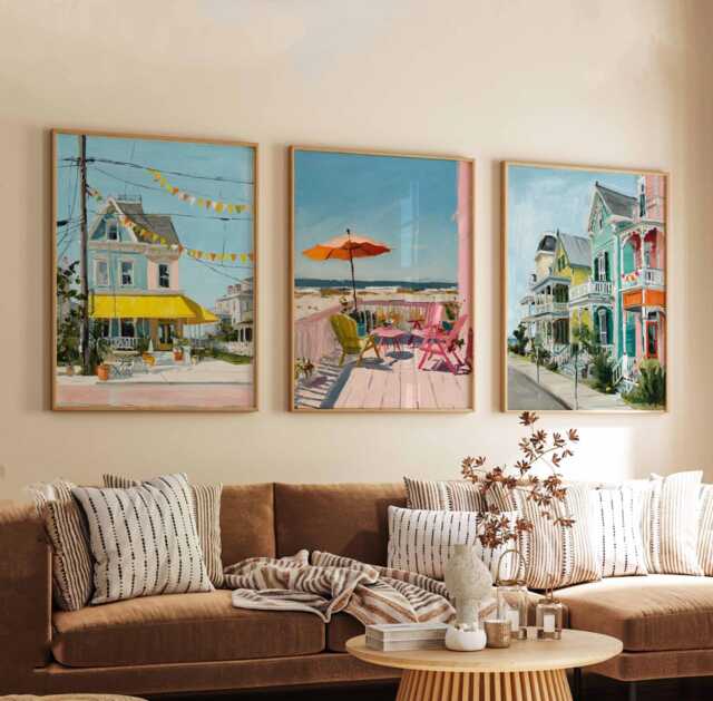 Set Of 3 Cape May Posters, New Jersey Wall Art Prints, Travel Poster Set, Coastal Beach Ocean View Sets - image 1