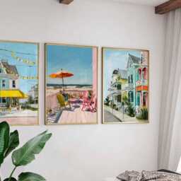 Set Of 3 Cape May Posters, New Jersey Wall Art Prints, Travel Poster Set, Coastal Beach Ocean View Sets - thumbnail 3