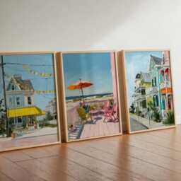 Set Of 3 Cape May Posters, New Jersey Wall Art Prints, Travel Poster Set, Coastal Beach Ocean View Sets - thumbnail 2