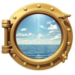 Ocean Cruise Porthole Wall Decal View Graphics Peel & Stick Sea Decals Room Decor Art - Po99 - thumbnail 2