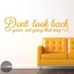Don't Look Back You're Not Going That Way Vinyl Wall Decal Sticker - thumbnail 1