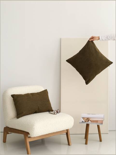 Light Green High Quality Linen Throw Pillow Cover, Bohemian Olive Lumbar Case, Soft Any Size Cushion Invisible Zip - image 1