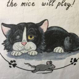 "Cat Pillow - 14"" X ""When The Cat's Away, Mice Will Play" - thumbnail 2