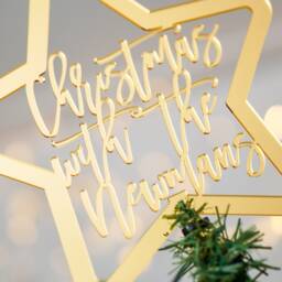 Personalised Christmas Tree Topper Silver Or Gold, Family Decorations Star For - thumbnail 3