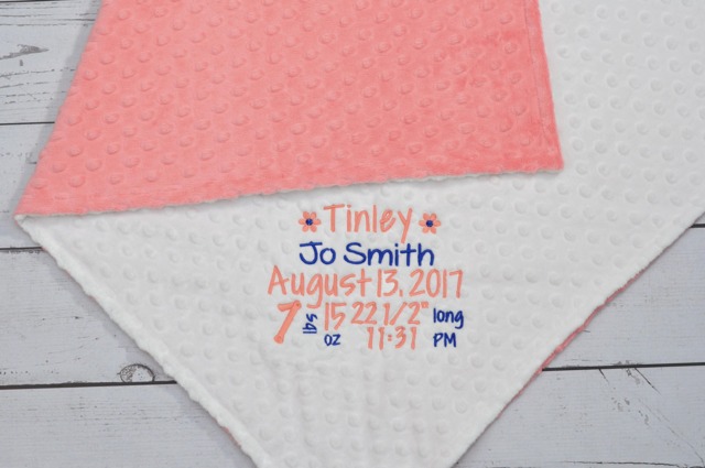 Birth Annoucement Baby Blanket-Birth Stat Blanket-Personalized Minky Baby Blanket-Custom Blanket-Monogrammed Blanket - image 1
