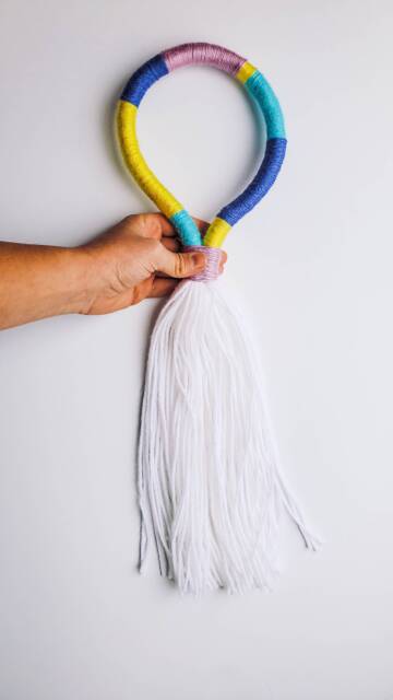 Long Colorful Loop Tassel Wall Hanging/Door Knob Is Perfect For Any & Looks Great As A Set Nursery Bedroom - image 1