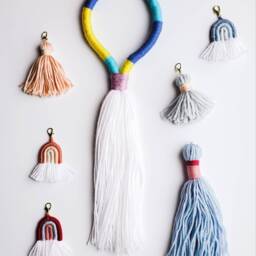 Long Colorful Loop Tassel Wall Hanging/Door Knob Is Perfect For Any & Looks Great As A Set Nursery Bedroom - thumbnail 4