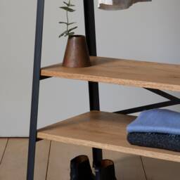 Konk ??? Simple Clothes Rail [Metal] [Oak] Bespoke Sizes Available Modern Open Wardrobe, Minimal Hanging With Storage - thumbnail 2