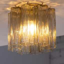 Murano Ceiling Light ??25 cm - Smoky Glass Hand-Blown Italy Customizable Lamp - thumbnail 4