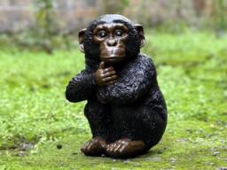 Realistic ??oncrete Chimpanzee Statue Concrete Monkey Garden Sculpture Unique Outdoor Cement Animal Decoration Wildlife Yard Art Ornament - thumbnail 1