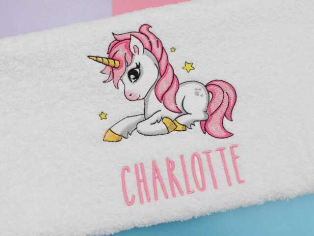 Personalized Embroidered Unicorn Bath Towel - Luxury 650Gsm - image 1