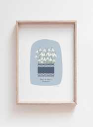 Print Daw Fe Ddaw'r Gwanwyn, Lili Wen Fach, Welsh Snowdrops Print, Blanket - thumbnail 1