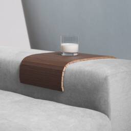 Flexible Sofa Tray - Adjustable Armrest For Drinks & Snacks Handmade Wooden Non-Slip Eco-Friendly Wengue Finish - thumbnail 1