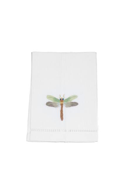 Hand Embroidered Fishers Dragonfly Tip Towel - image 1