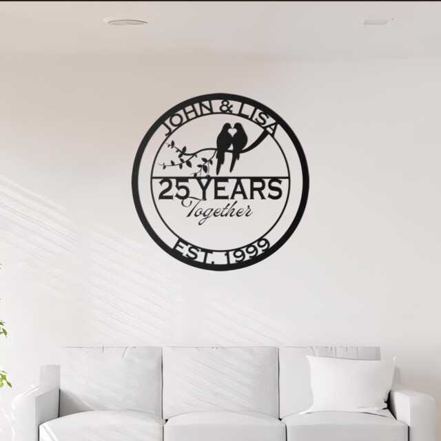 Personalized 50Th Anniversary Gift For Parents, Custom 50 Year Sign, Ruby Gift, Wedding Metal Wall Art - image 1