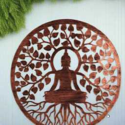 Handmade Budha Tree Of Life Wall Art Outdoors/ Indoors 60cm X Plaque Made From Powder Coated Steel - thumbnail 2