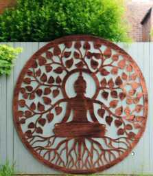 Handmade Budha Tree Of Life Wall Art Outdoors/ Indoors 60cm X Plaque Made From Powder Coated Steel