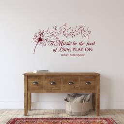 Shakespeare Quote Wall Decal Music Notes Vinyl Sticker, Literary & Musical Art Decor Q001 - thumbnail 3