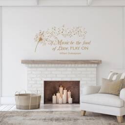 Shakespeare Quote Wall Decal Music Notes Vinyl Sticker, Literary & Musical Art Decor Q001 - thumbnail 4