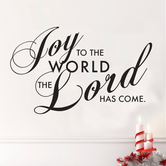 Joy To The World Vinyl Wall Decal - Christmas Quote Art - image 1