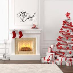 Joy To The World Vinyl Wall Decal - Christmas Quote Art - thumbnail 2