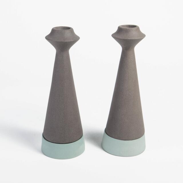 Modern Candle Holder, Shabbat Candlestick, Candle Holder, Ceramic Home Decor Judaica, Tea Light Taper Holder - image 1
