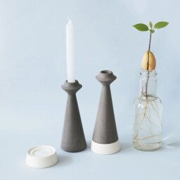 Modern Candle Holder, Shabbat Candlestick, Candle Holder, Ceramic Home Decor Judaica, Tea Light Taper Holder - thumbnail 3