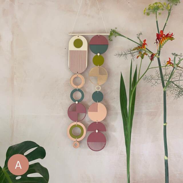 Geometric Wall Hanging - Handmade Mid-Century Modern Wood Art - image 1