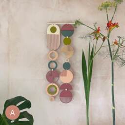 Geometric Wall Hanging - Handmade Mid-Century Modern Wood Art - thumbnail 1