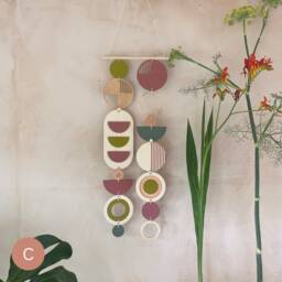 Geometric Wall Hanging - Handmade Mid-Century Modern Wood Art - thumbnail 3