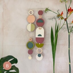 Geometric Wall Hanging - Handmade Mid-Century Modern Wood Art - thumbnail 2