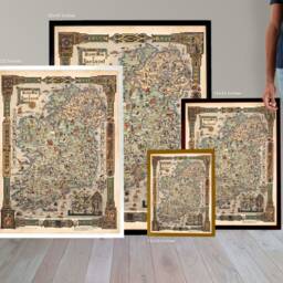 Old Map Of Ireland - Pictorial Vision Irish History St Patricks Day Gift Archival Print - Americanirish - thumbnail 3