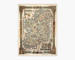 Old Map Of Ireland - Pictorial Vision Irish History St Patricks Day Gift Archival Print - Americanirish - thumbnail 1