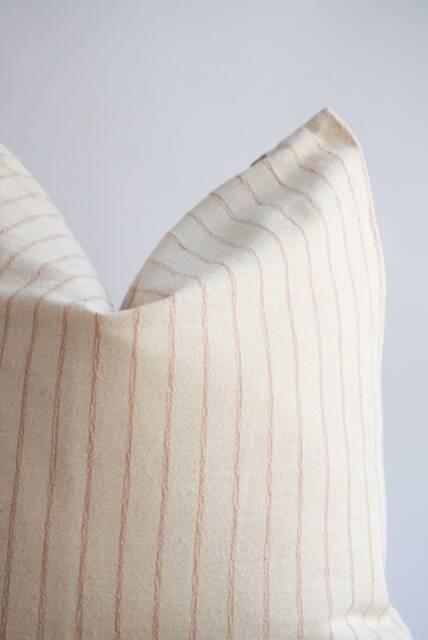 Hmong Batik Striped Pillow Cover Neutral Home Decor - image 1
