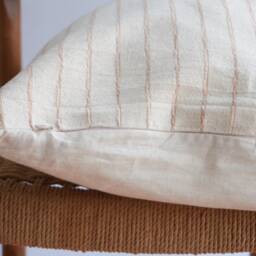 Hmong Batik Striped Pillow Cover Neutral Home Decor - thumbnail 3