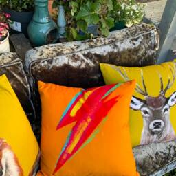 Lightning Bolt Velvet Cushion Cover 70S Glam Rock Decor - thumbnail 3