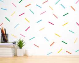 Pack Of 200 Rainbow Sprinkle Wall Stickers, Minimalist Confetti Decals, Kids Room Decor - thumbnail 1