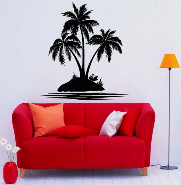 Palm Tree Wall Decal Vinyl Stickers Nature Beach Sea Housewares Art Interior Bedroom Removable Home Decor - 4Plm3 - image 1