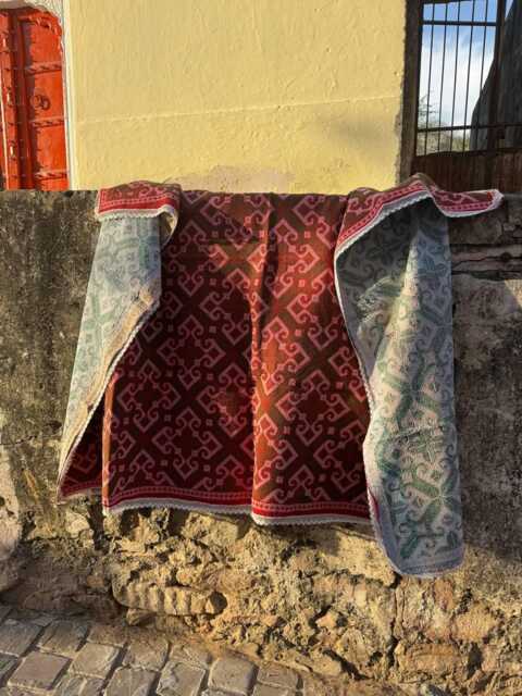 Artisan Crafted Kantha Throw Hand Stitched Carpet Pattern Boho Home Decor Piece - image 1