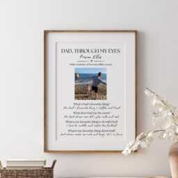 Personalised Dad Through My Eyes Portrait Bespoke Photo & Interview Keepsake Art Print - thumbnail 2