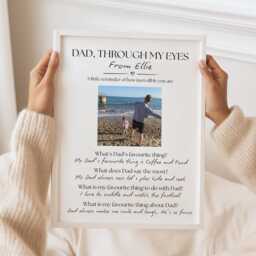 Personalised Dad Through My Eyes Portrait Bespoke Photo & Interview Keepsake Art Print - thumbnail 1