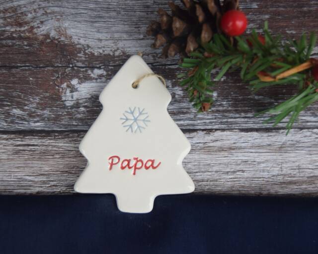 Papa Christmas Tree Decoration, Handmade Ceramic Xmas Gift - image 1