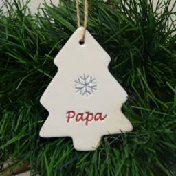 Papa Christmas Tree Decoration, Handmade Ceramic Xmas Gift - thumbnail 2