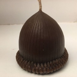 Acorn Beeswax Candle Brown , Large Candle. 3 Inches Tall X Wide - thumbnail 2