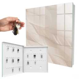 Creamy Lightness Wall Mounted Key Cabinet, Box For Wall, Minimalist Textures, People Who Value Peace & Elegance - thumbnail 2