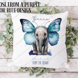 Elephant Cushion, Pillow, Butterfly Gift, Lover, Gift For Mum, Her, Be Different - thumbnail 2