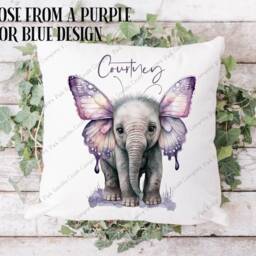 Elephant Cushion, Pillow, Butterfly Gift, Lover, Gift For Mum, Her, Be Different - thumbnail 4