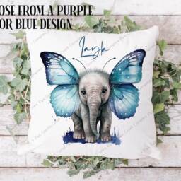 Elephant Cushion, Pillow, Butterfly Gift, Lover, Gift For Mum, Her, Be Different - thumbnail 3