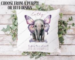 Elephant Cushion, Pillow, Butterfly Gift, Lover, Gift For Mum, Her, Be Different