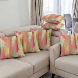 Handmade By Order Luxury Multi Colour Pink Gold Brush Strokes Abstract Art Print Velvet Drum Lamp Shade Pendant Light All Shapes - thumbnail 4